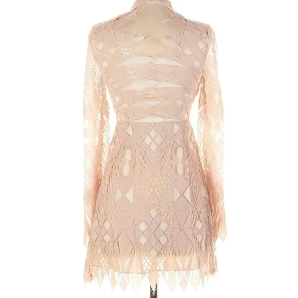 Free People Long Sleeve Size 0 Mini Dress
